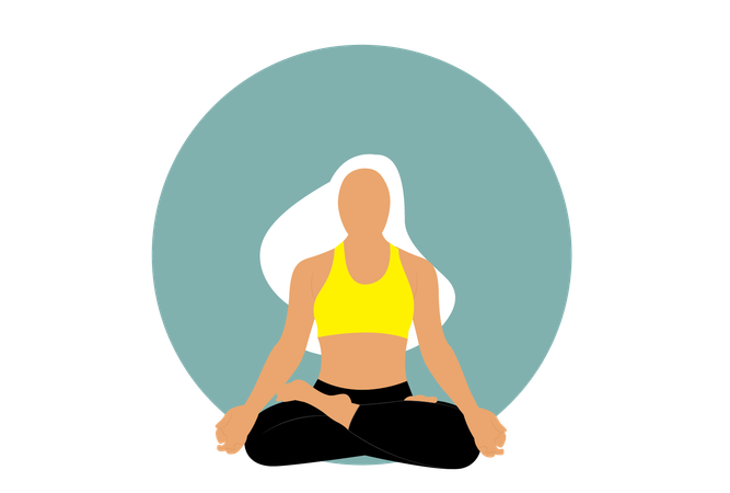 Chica haciendo meditación  Illustration