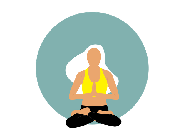 Chica haciendo meditación  Illustration