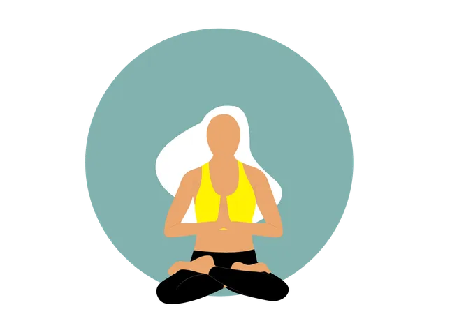 Chica haciendo meditación  Illustration