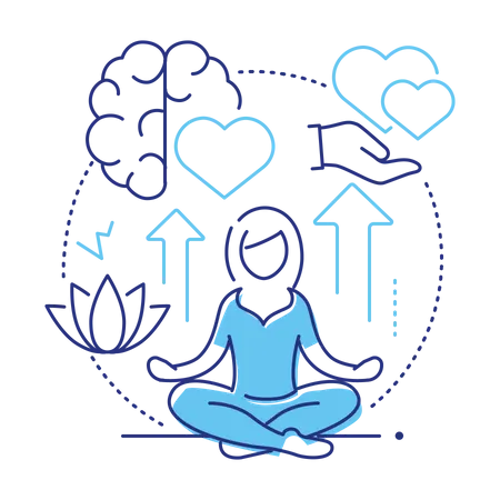 Chica haciendo meditación  Ilustración