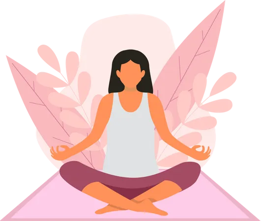 Chica haciendo meditación pacífica  Ilustración