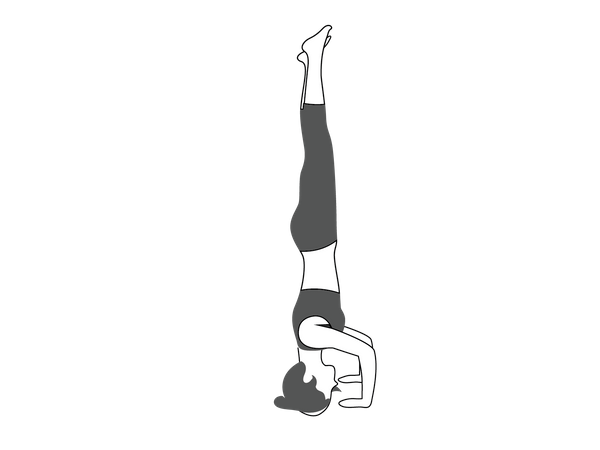 Chica haciendo Salamba Sirsasana  Ilustración