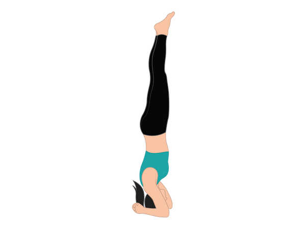 Chica haciendo Salamba Sirsasana  Ilustración