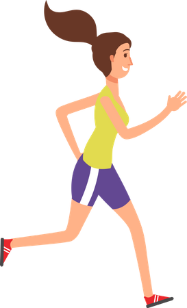 Chica joven haciendo jogging  Ilustración
