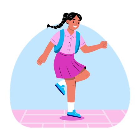 Niña jugando a la rayuela  Illustration