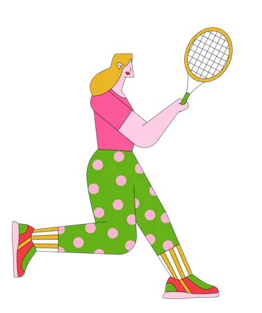 Niña jugando tenis  Ilustración