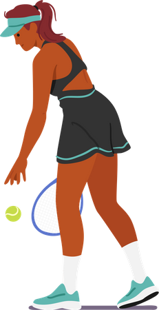 Niña jugando tenis  Ilustración