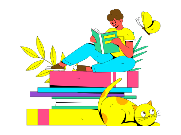 Libro de lectura de niña  Illustration