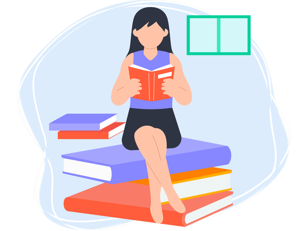 Libro de lectura de niña  Illustration