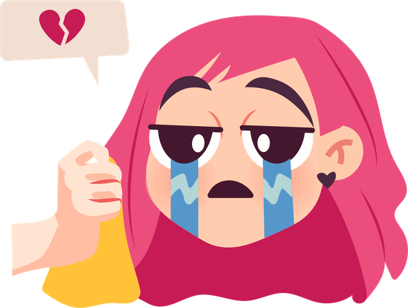 Niña llorando  Ilustración