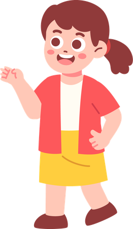 Niña mostrando algo  Ilustración