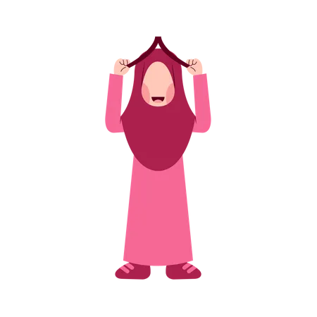 Chica musulmana con libro  Ilustración