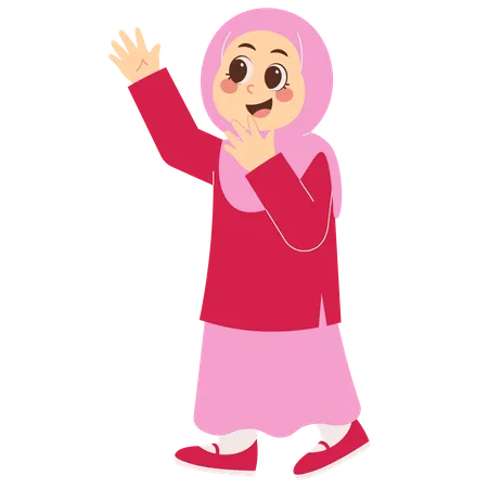 Chica musulmana con linda expresión  Ilustración