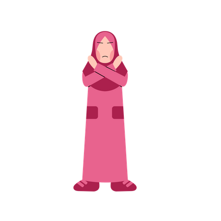 Chica musulmana diciendo no  Ilustración
