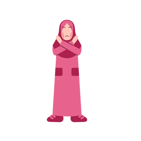 Chica musulmana diciendo no  Ilustración