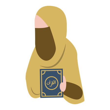 La muchacha musulmana lee el libro musulmán  Ilustración