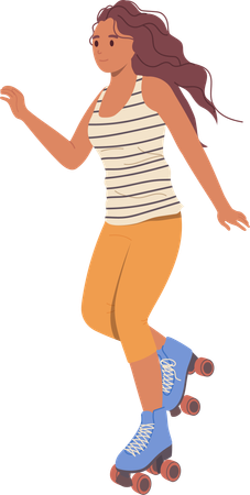 Chica patinando  Ilustración