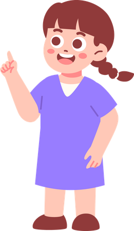 Niña pequeña señalando algo  Ilustración