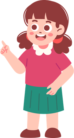Niña pequeña señalando algo  Ilustración