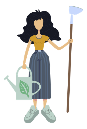 Niña plantando arbol  Illustration