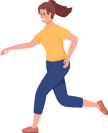 Niña preocupada corriendo  Ilustración