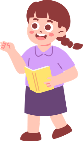 Niña presentando algo  Ilustración