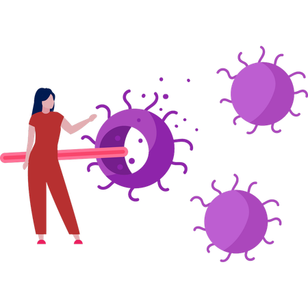 La niña se refiere a la enfermedad a través del virus.  Ilustración