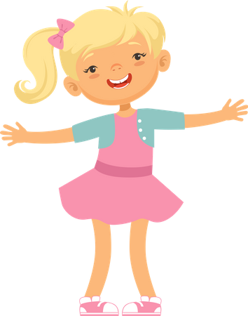 Niña sonriendo  Ilustración