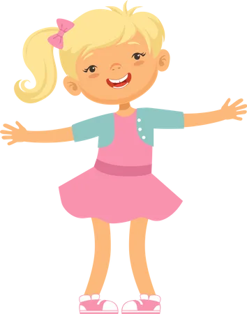 Niña sonriendo  Ilustración