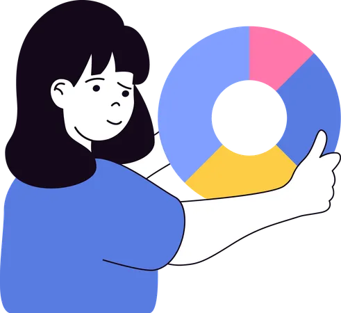 Niña sosteniendo un gráfico circular  Illustration