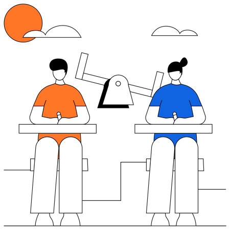 Niña y hombre Evaluación formativa  Ilustración