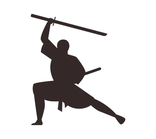 Ninja fighting position  Illustration