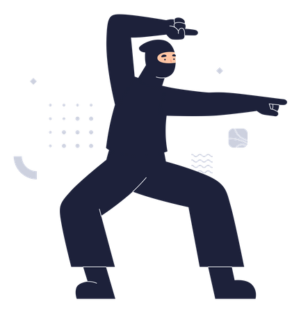 Ninja practicando  Ilustración
