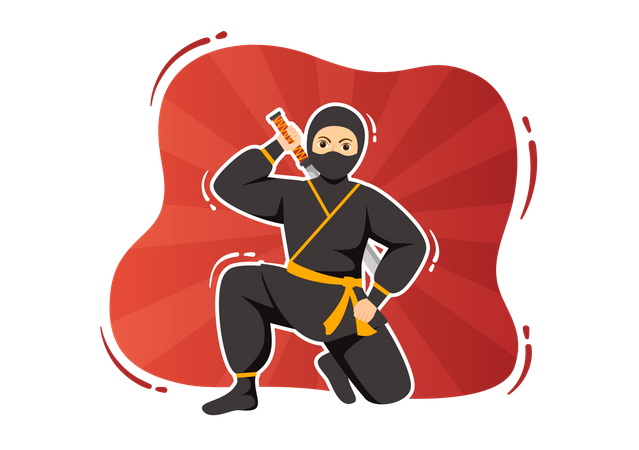 Ninja practicando  Ilustración