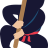 illustration ninja with weapon