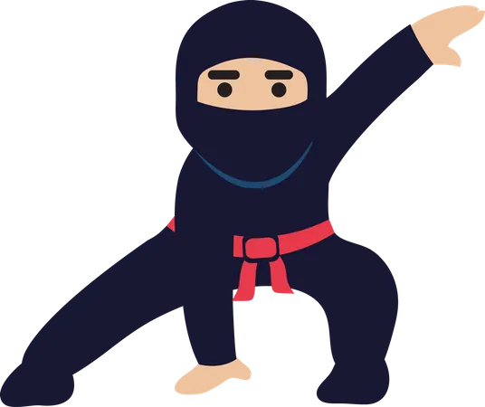 Ninja Practicing  Illustration