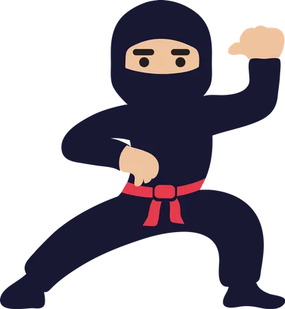 Ninja Practicing  Illustration