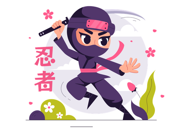 Ninja Shinobi with sword  Illustration