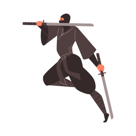 Ninja warrior training  Illustration