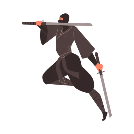 Ninja warrior training  Illustration