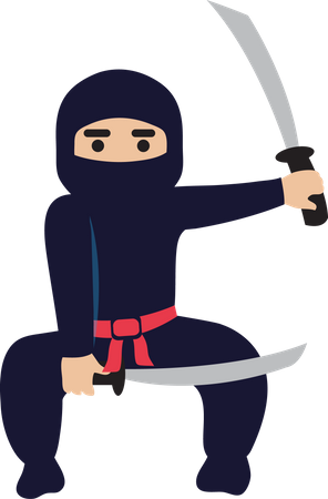 Ninja Warrior With Sword  Illustration