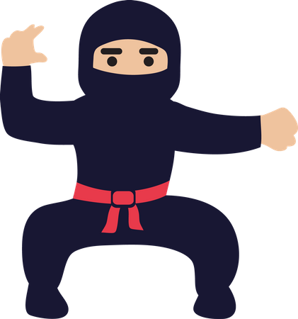 Ninja Warrior With Sword  Illustration