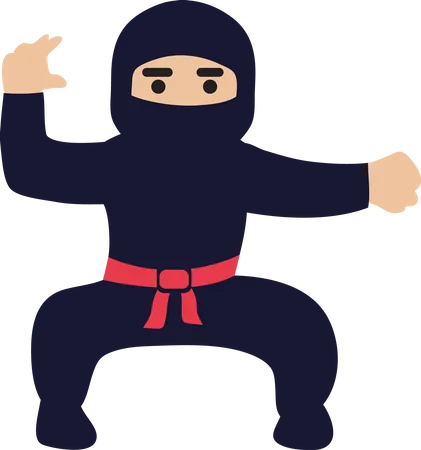 Ninja Warrior With Sword  Illustration