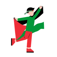 Personas sosteniendo la bandera de Palestina Paquete de Ilustraciones