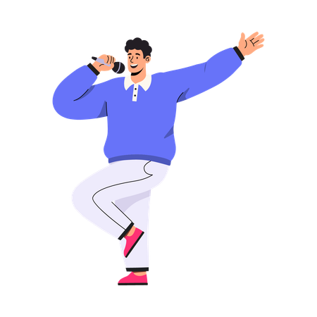 Niño cantando  Ilustración