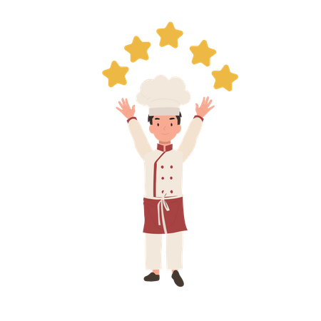 Kid Chef con calificación de 5 estrellas  Ilustración