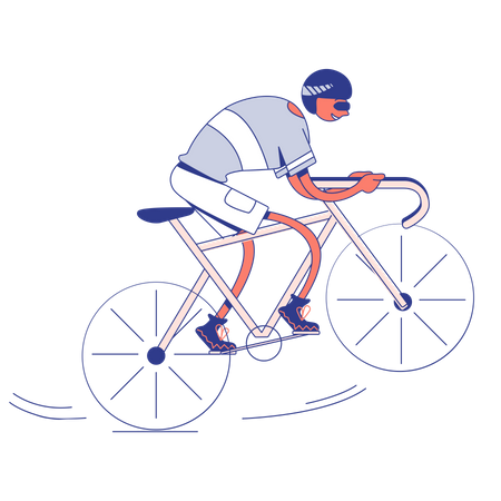 Niño en bicicleta  Ilustración