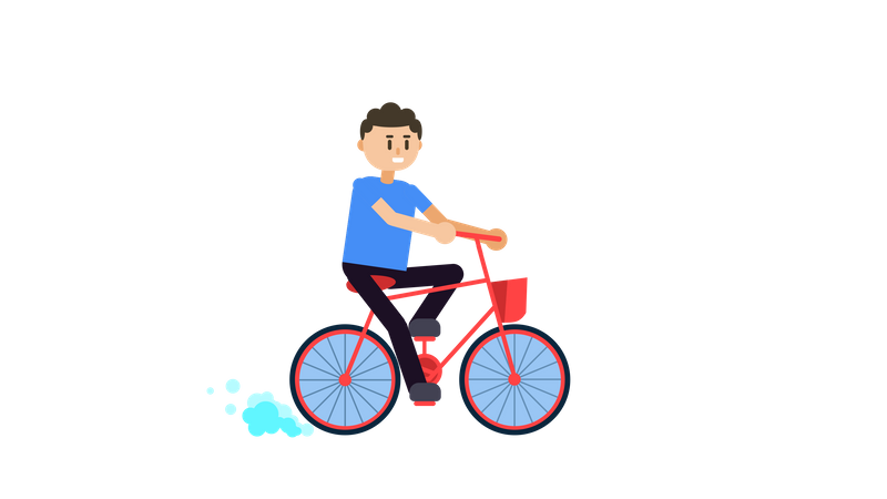 Niño en bicicleta  Ilustración