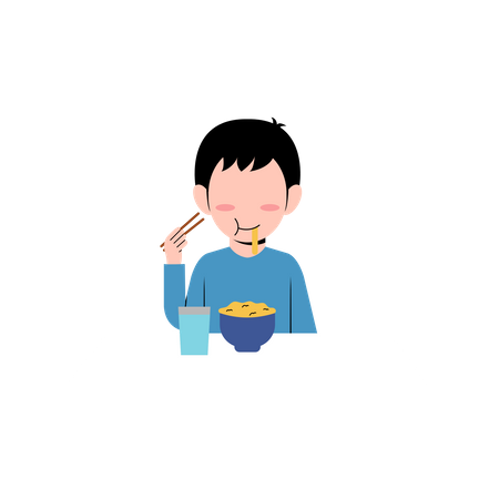 Niño comiendo  Ilustración