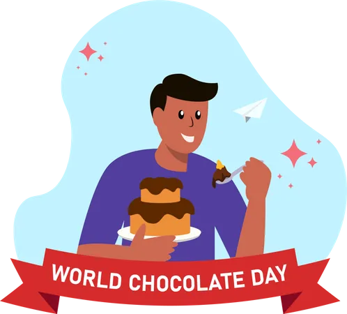 Ilustracion De Diseno Plano Del Dia Mundial Del Chocolate Ilustración